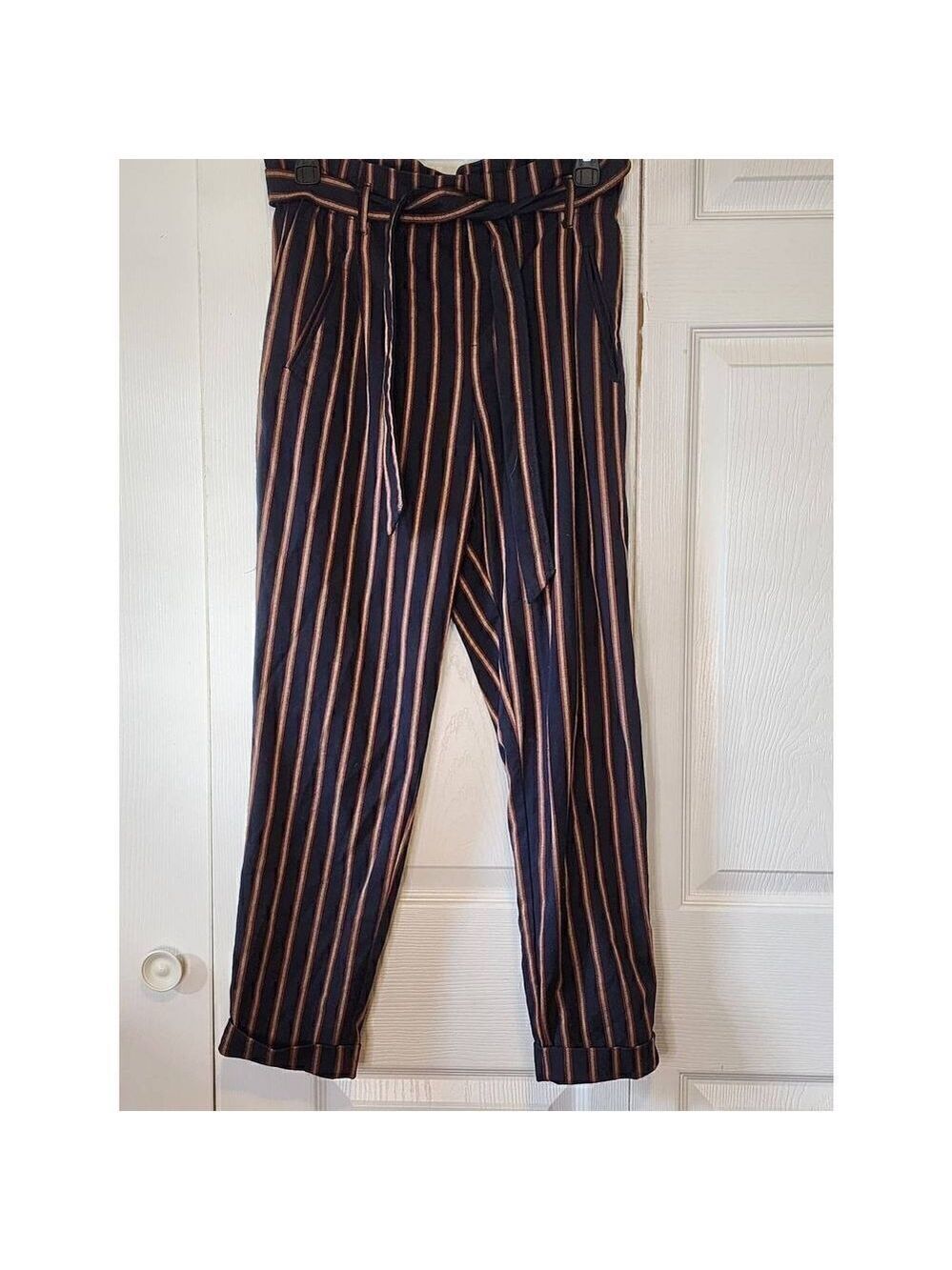 Zara Navy Striped Pants